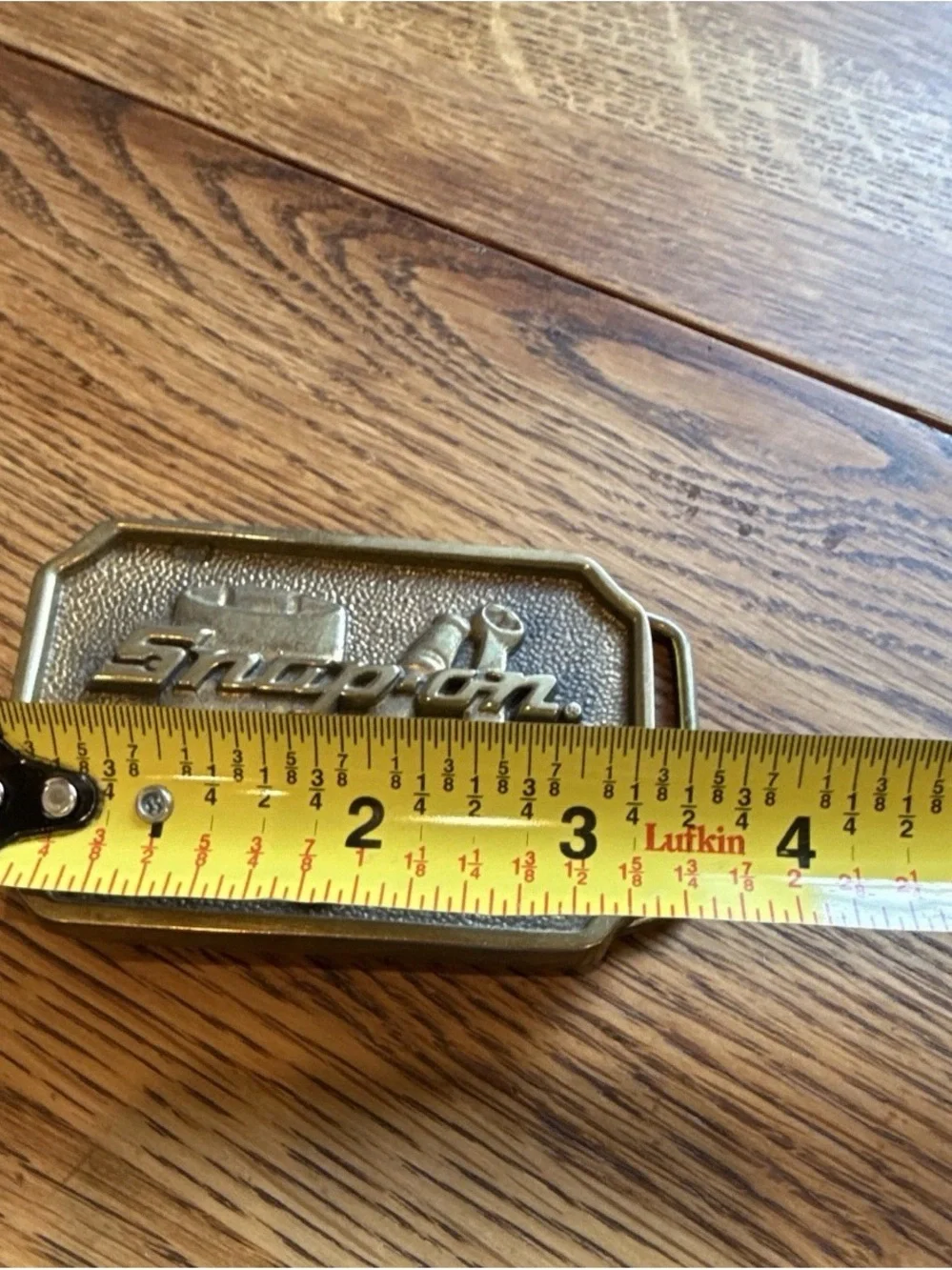 Snap-on Gold Tone Tool Emblem Belt Buckle